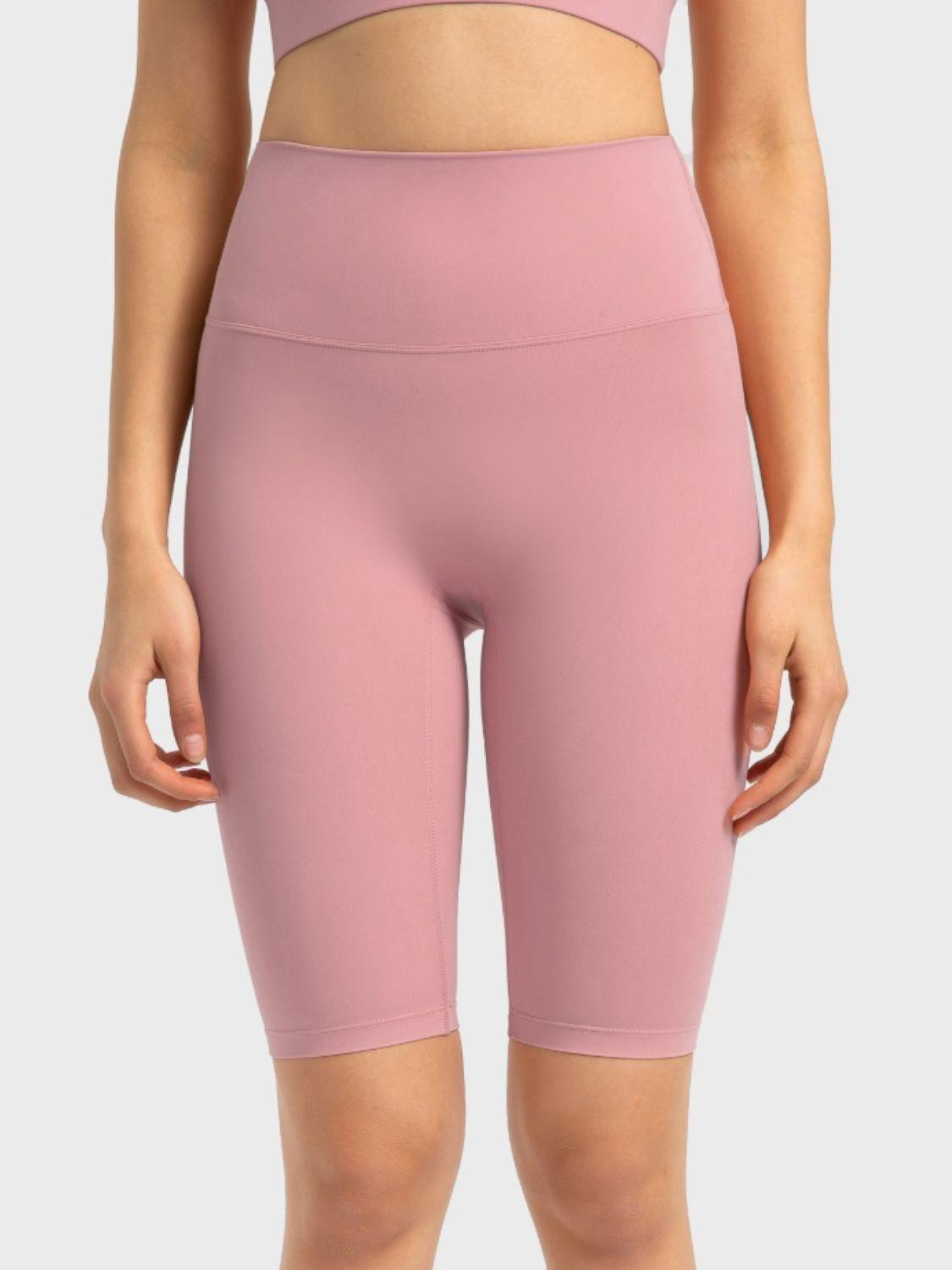 High Rise Wide Waistband Active Shorts - Znvia
