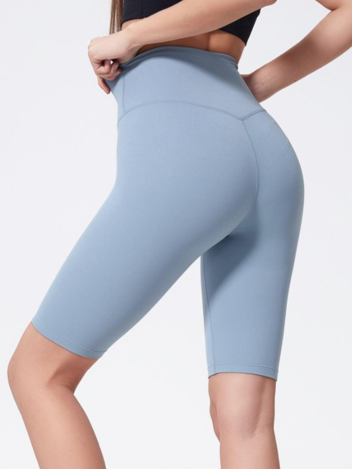 High Rise Wide Waistband Active Shorts - Znvia