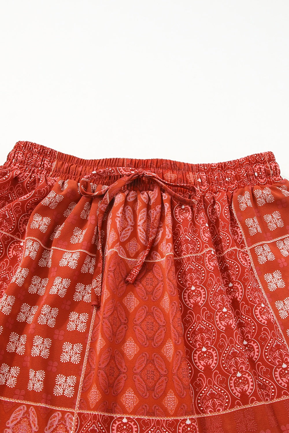 Printed Drawstring Midi Skirt - Znvia