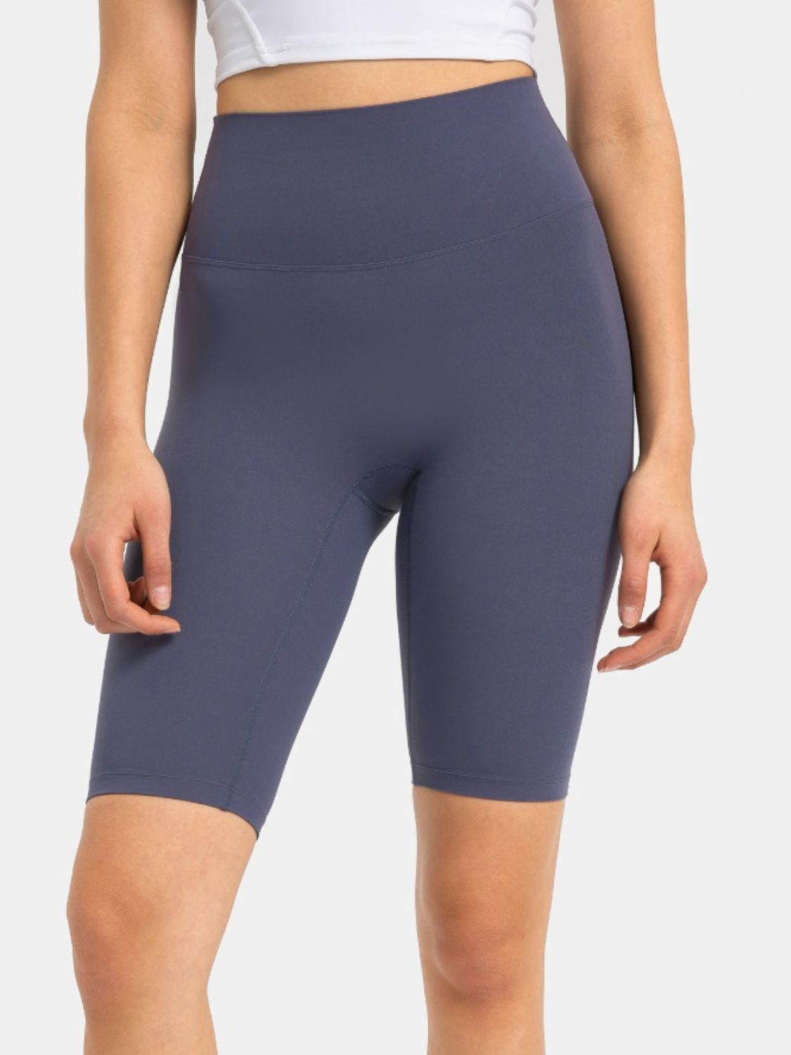 High Rise Wide Waistband Active Shorts - Znvia