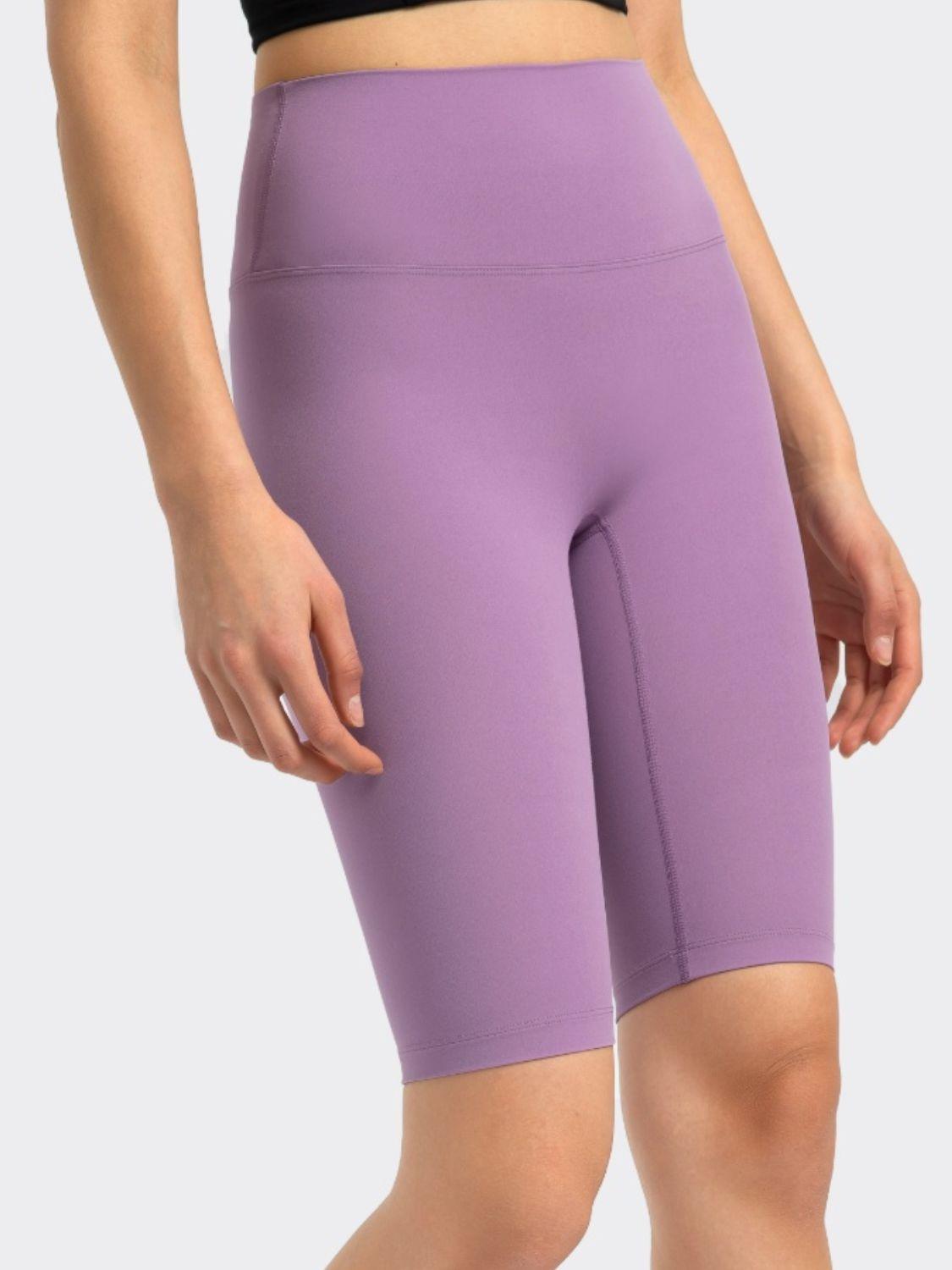 High Rise Wide Waistband Active Shorts - Znvia
