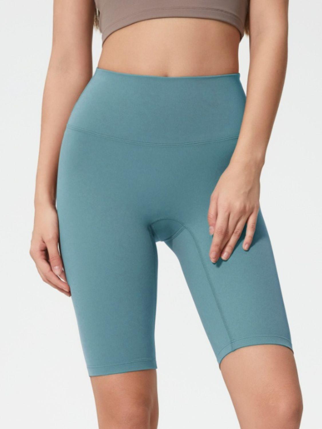 High Rise Wide Waistband Active Shorts - Znvia