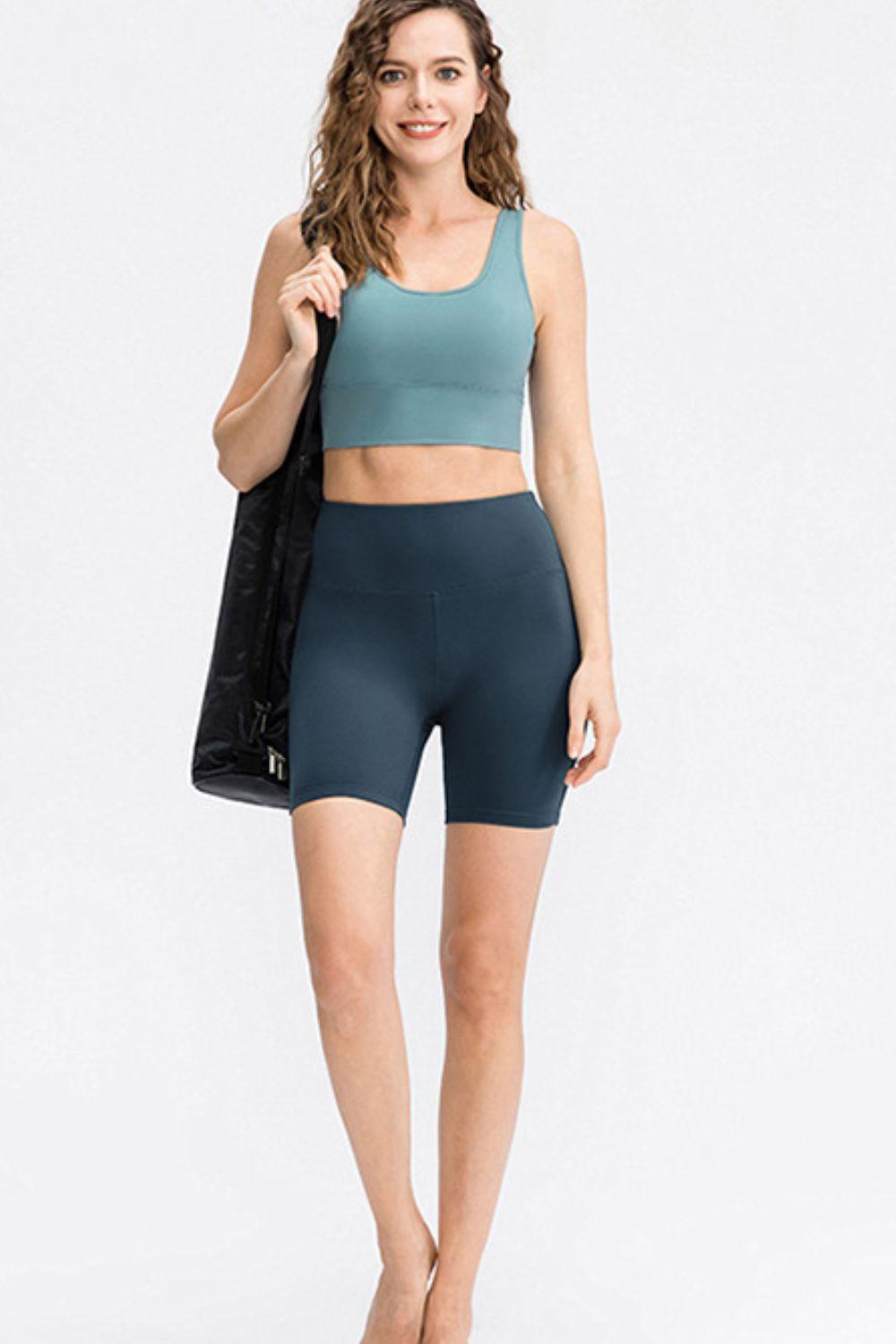 Wide Waistband Sports Shorts - Znvia