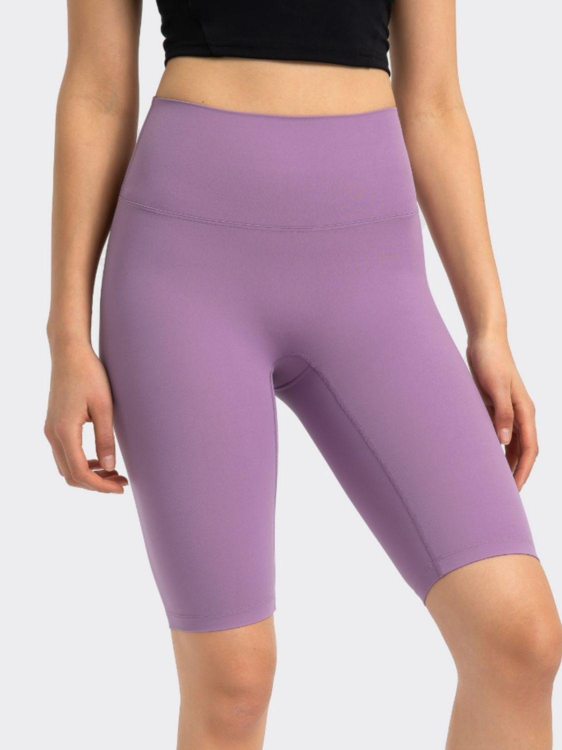 High Rise Wide Waistband Active Shorts - Znvia