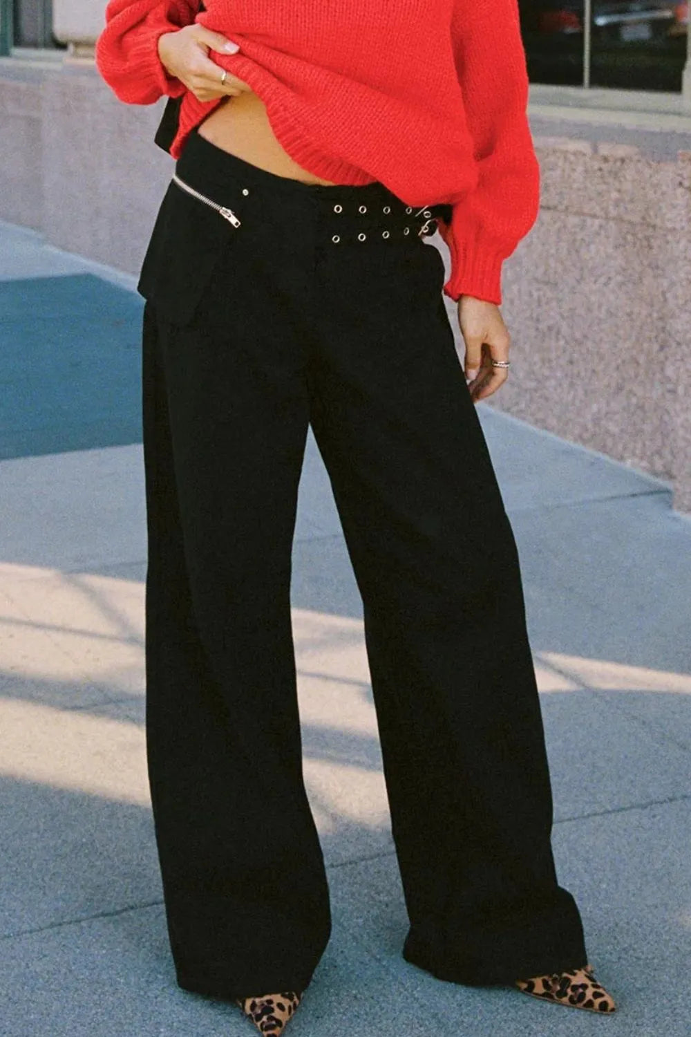 Wide Leg Jeans with Pockets - Znvia