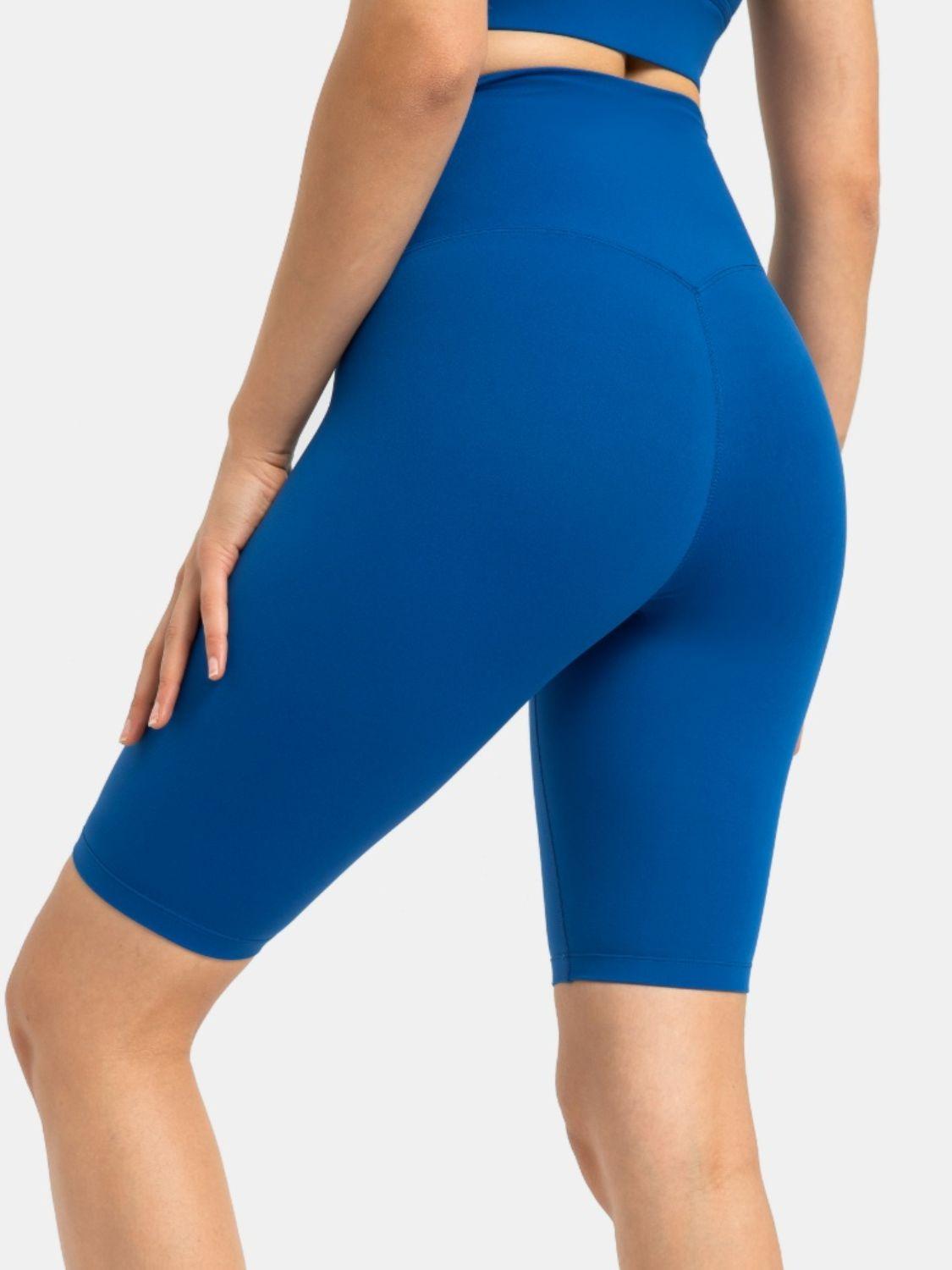 High Rise Wide Waistband Active Shorts - Znvia