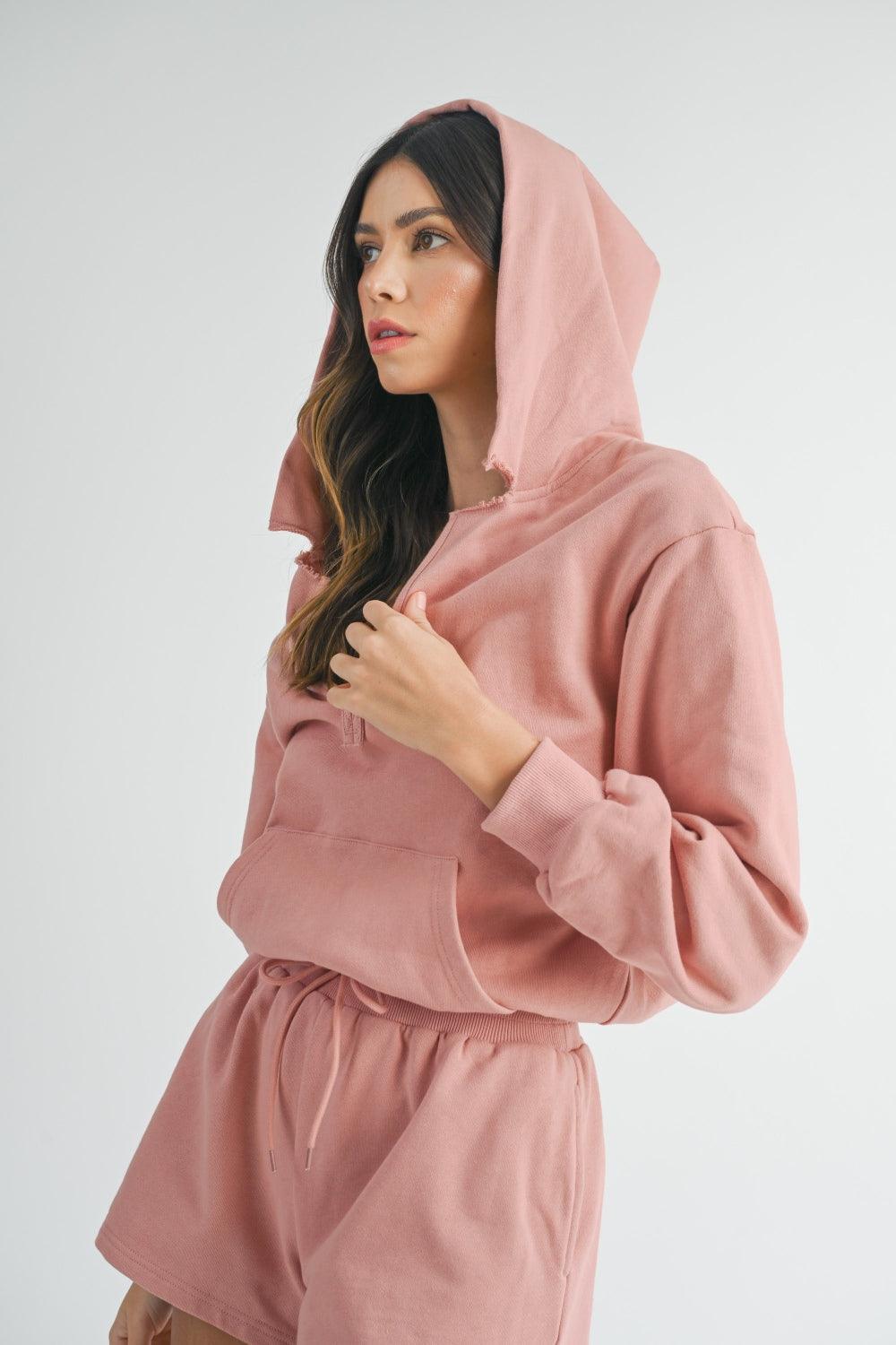 French Terry Hooded Romper - Znvia