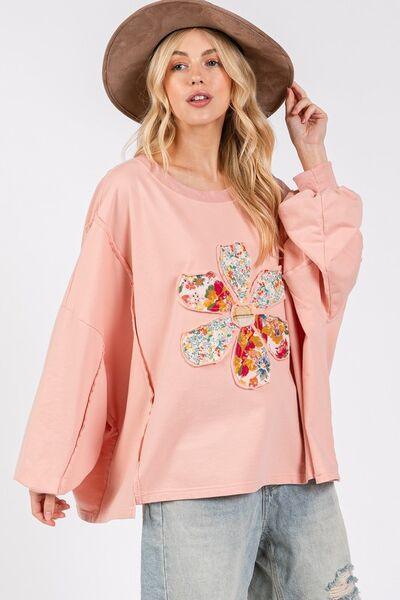 Flower Patch Dropped Shoulder Oversize Top – Relaxed, Trendy & Uniquely Stylish - Znvia