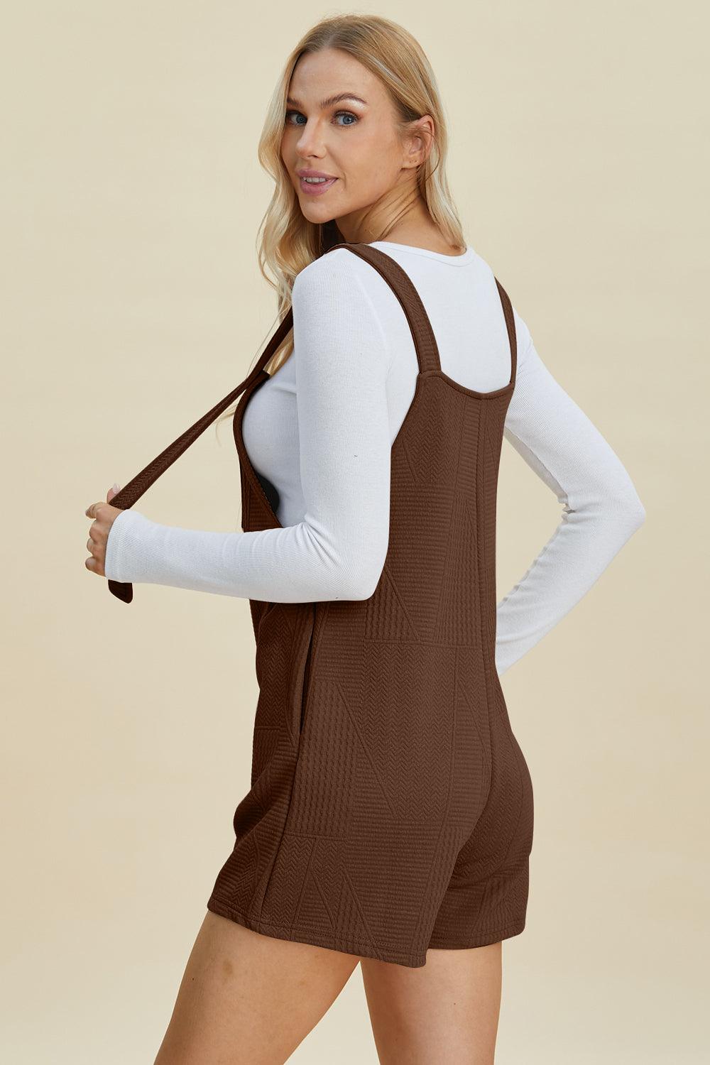 Full Size Texture Sleeveless Romper – Effortless Style & Comfort - Znvia