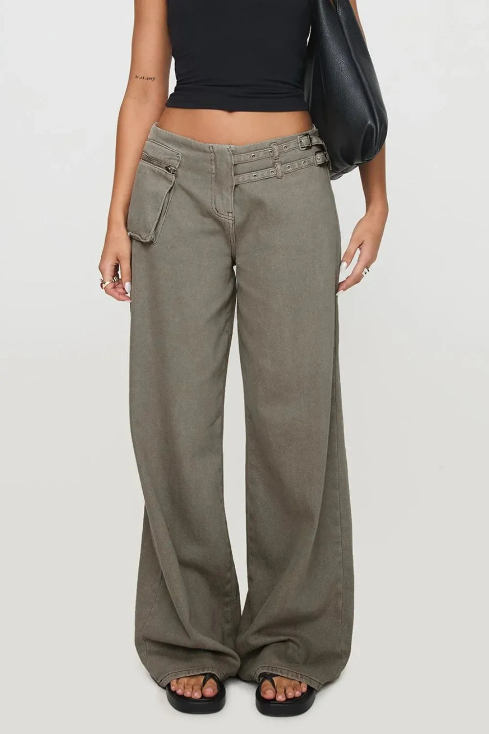 Wide Leg Jeans with Pockets - Znvia