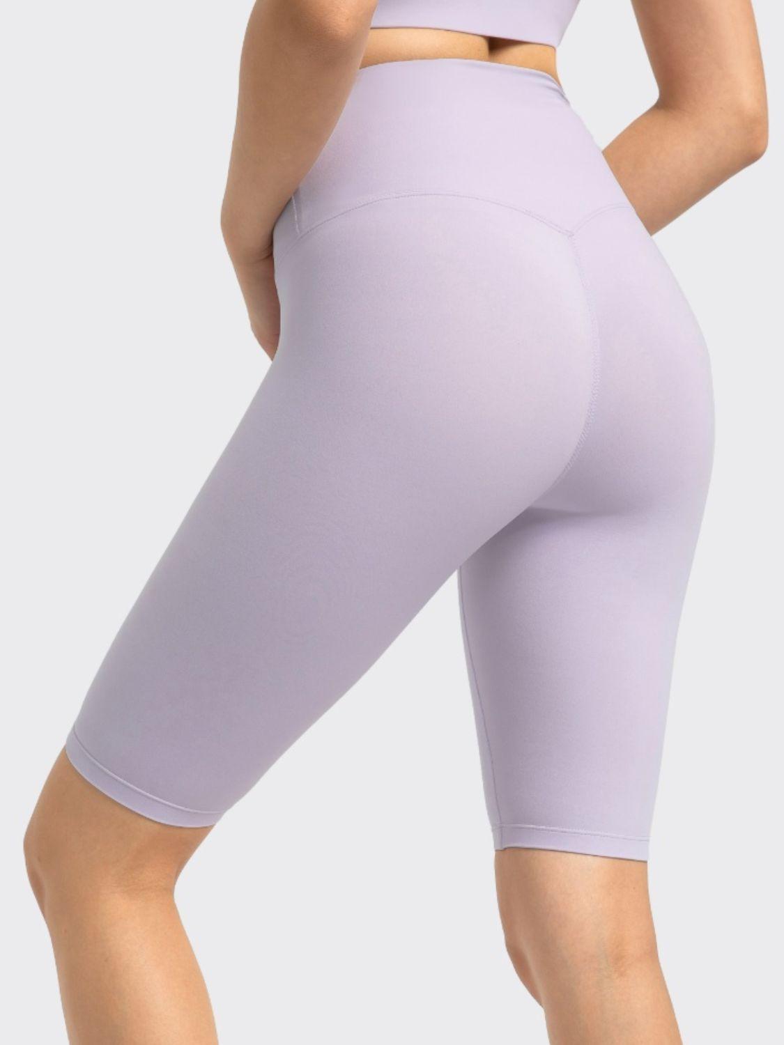 High Rise Wide Waistband Active Shorts - Znvia