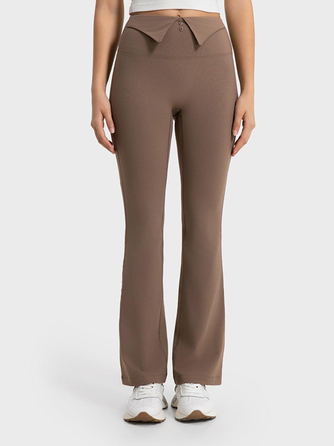 Wide Waistband Bootcut Sport Pants – Your Ultimate Blend of Comfort & Style! - Znvia