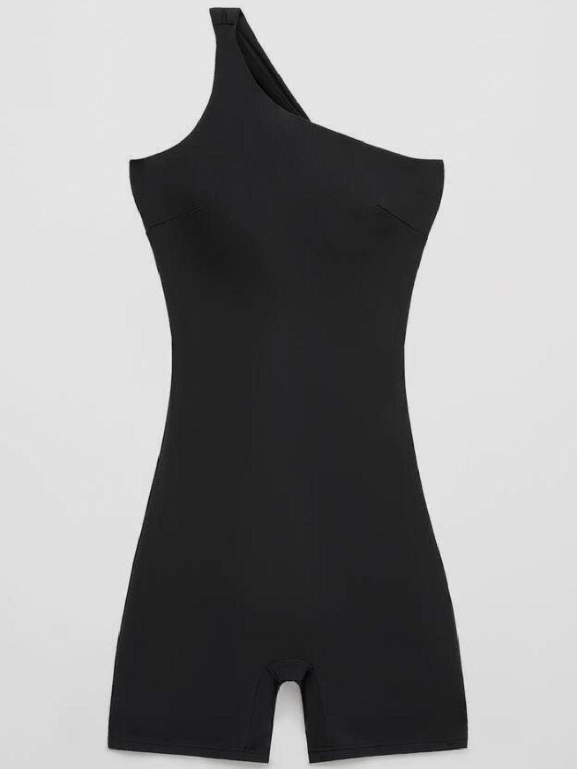 Single Shoulder Active Romper – Elevate Your Activewear Game with Effortless Style! - Znvia