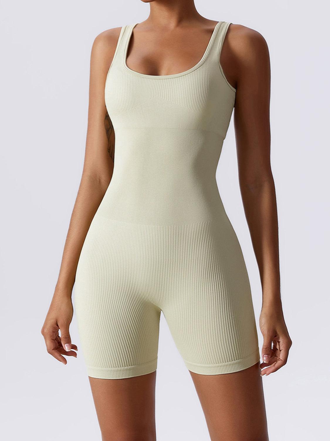 Ribbed Sleeveless Active Romper – Elevate Your Workout & Lounge Game - Znvia