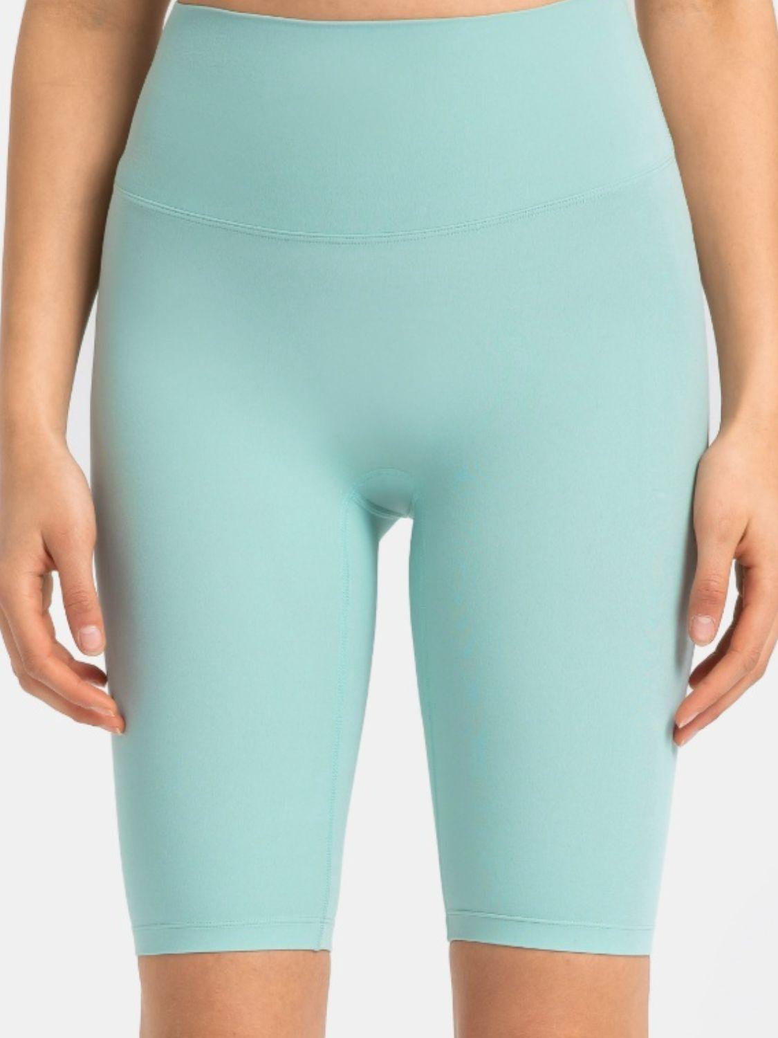 High Rise Wide Waistband Active Shorts - Znvia