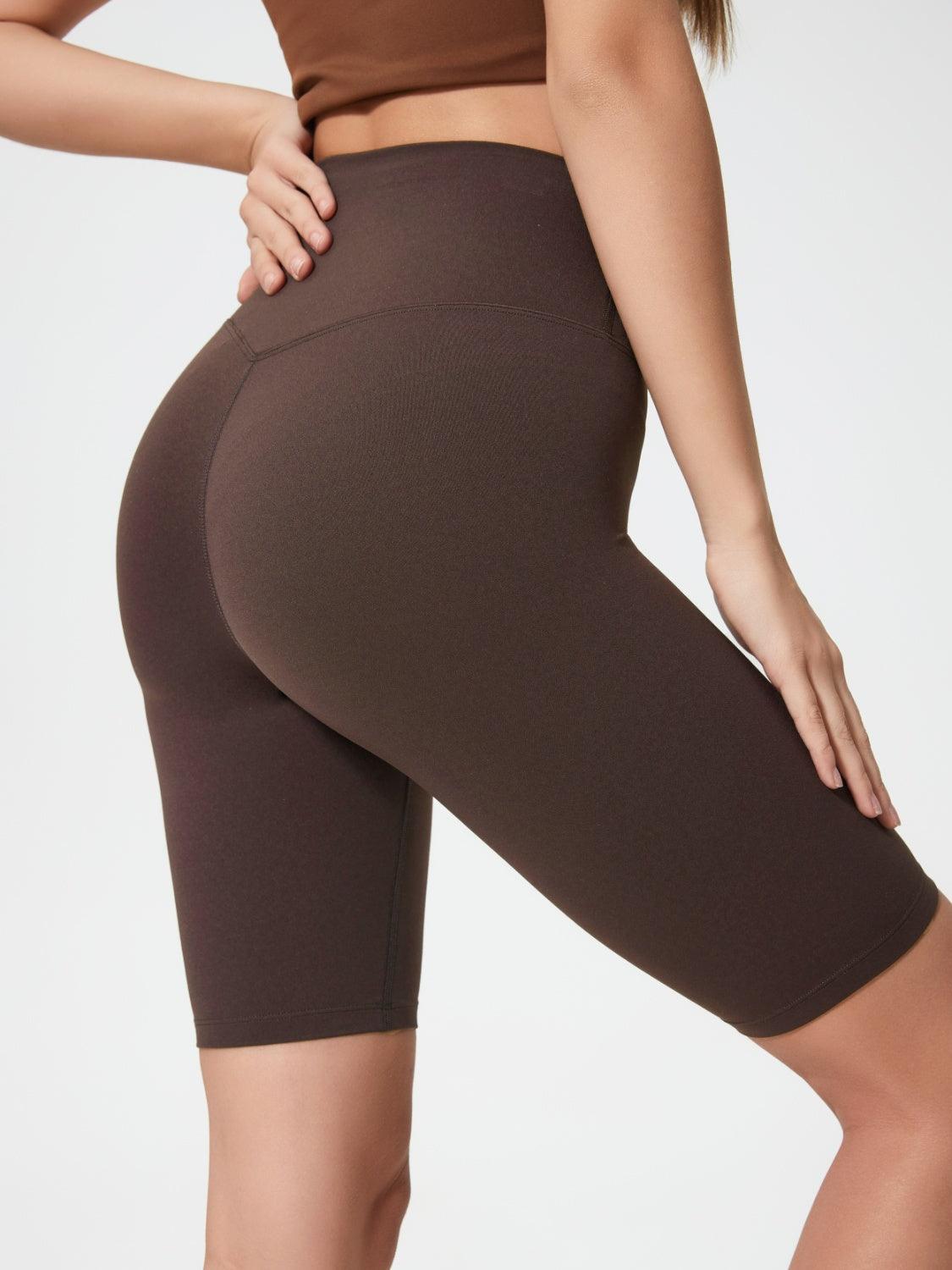 High Rise Wide Waistband Active Shorts - Znvia