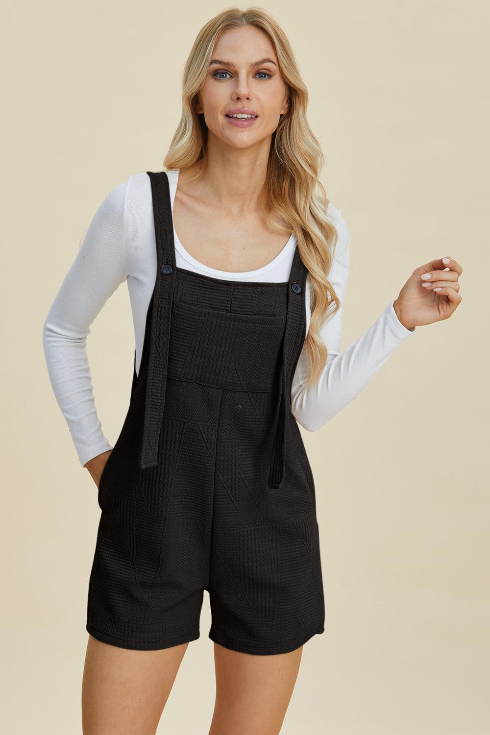 Full Size Texture Sleeveless Romper – Effortless Style & Comfort - Znvia