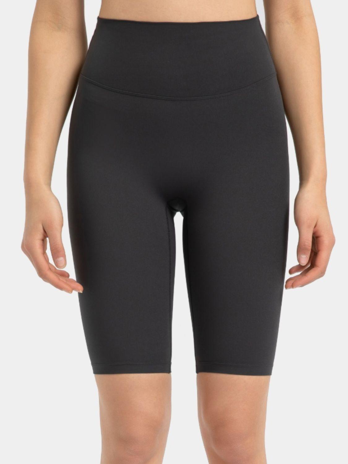 High Rise Wide Waistband Active Shorts - Znvia