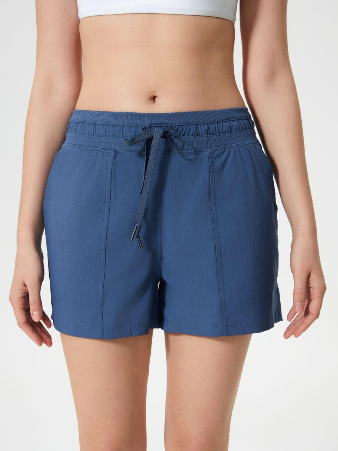 Drawstring Active Shorts with Pockets - Znvia