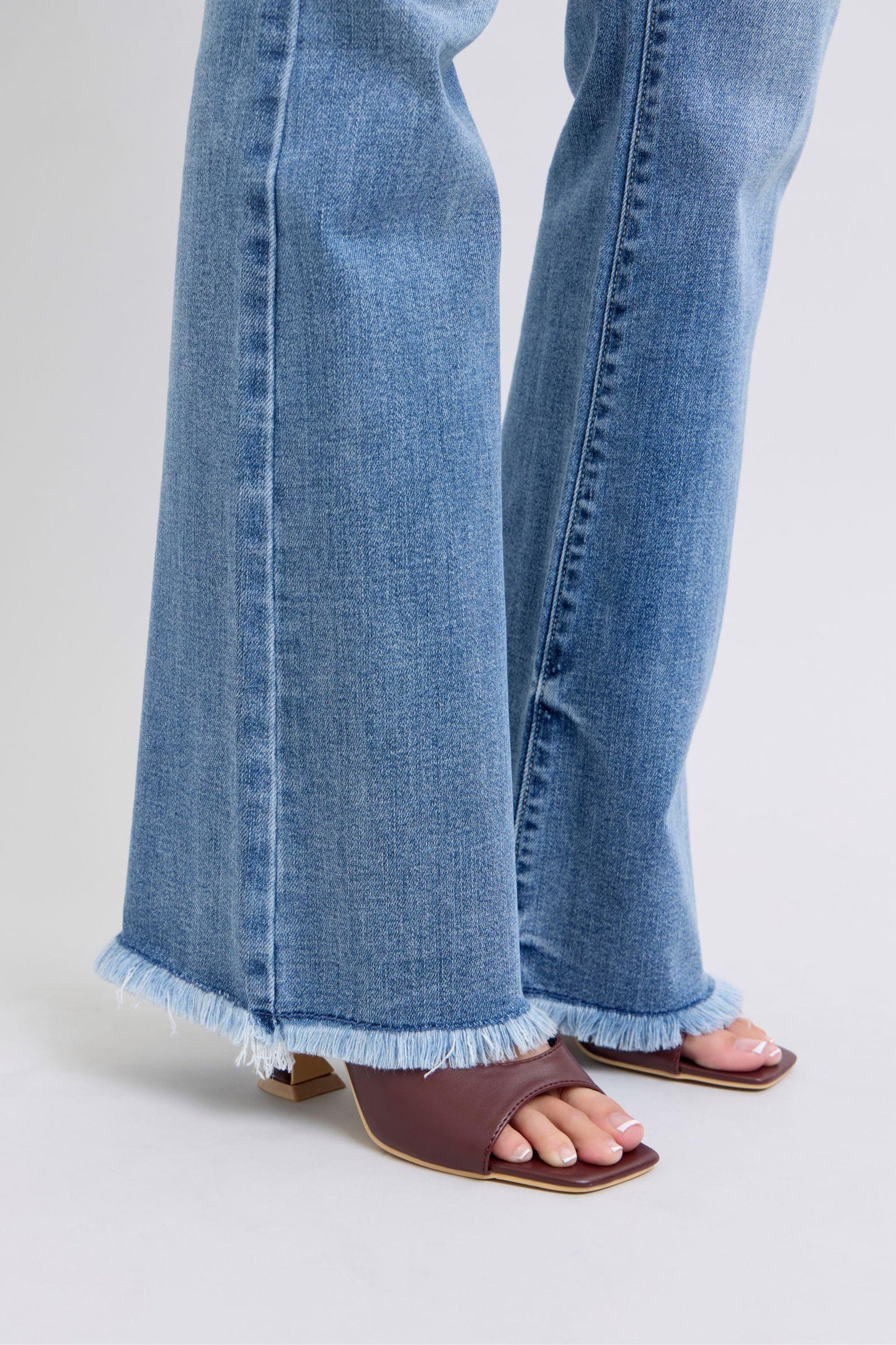 Full Size Raw Hem High Rise Bootcut Jeans – Trendy, Flattering, and Uniquely Chic - Znvia