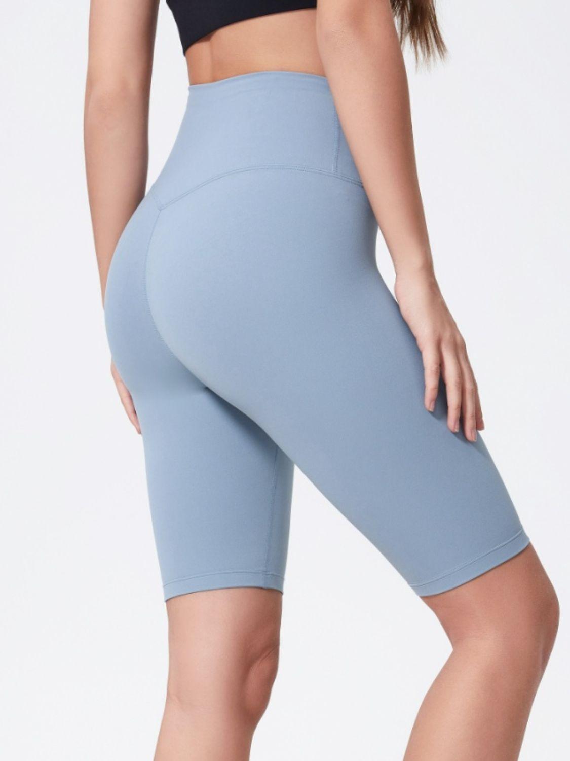 High Rise Wide Waistband Active Shorts - Znvia