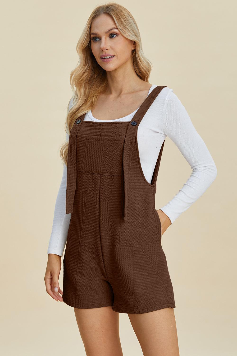 Full Size Texture Sleeveless Romper – Effortless Style & Comfort - Znvia