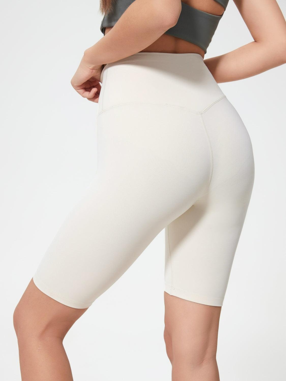 High Rise Wide Waistband Active Shorts - Znvia