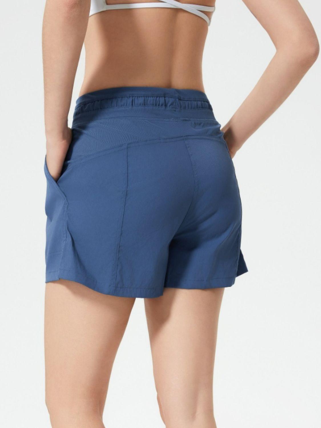 Drawstring Active Shorts with Pockets - Znvia