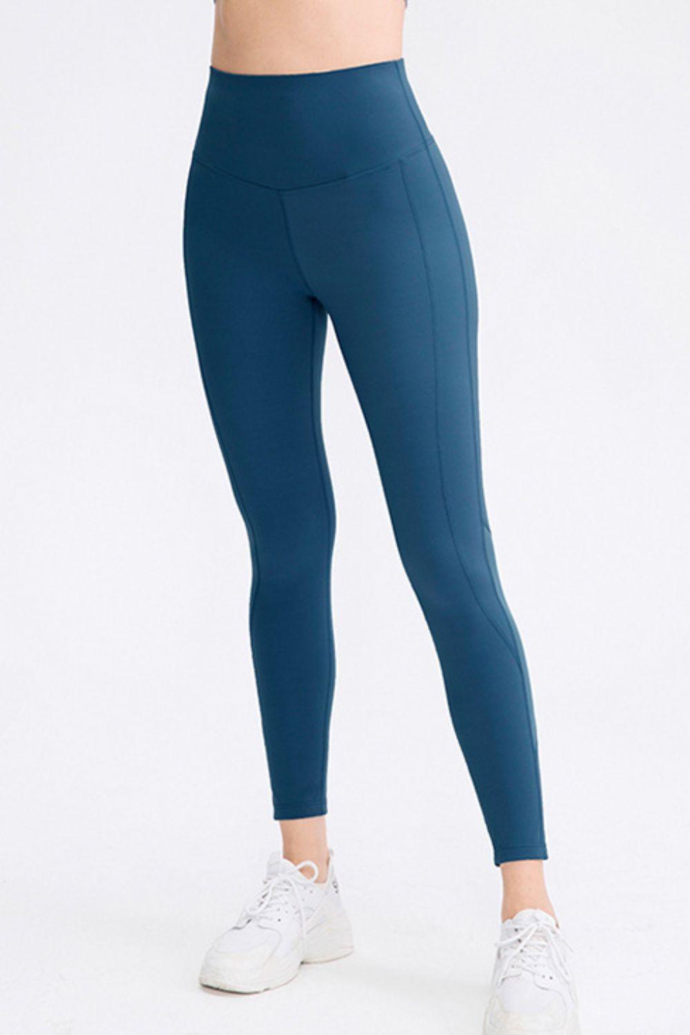 Wide Waistband Slim Fit Long Sports Pants - Znvia