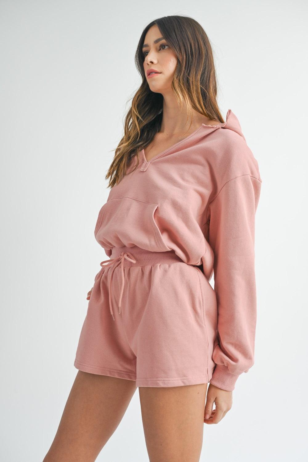 French Terry Hooded Romper - Znvia