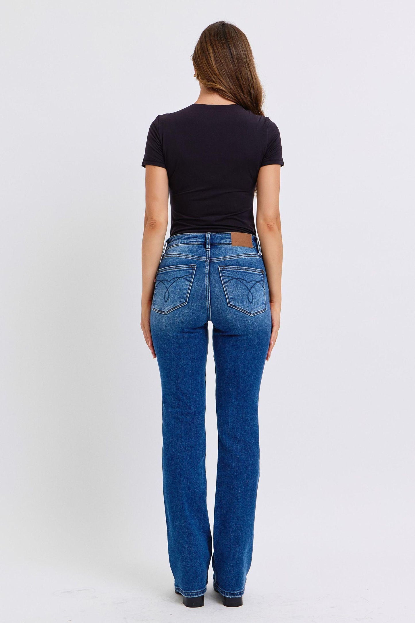 Full Size Run Mid-Rise Bootcut Jeans with Thermal Lining - Znvia