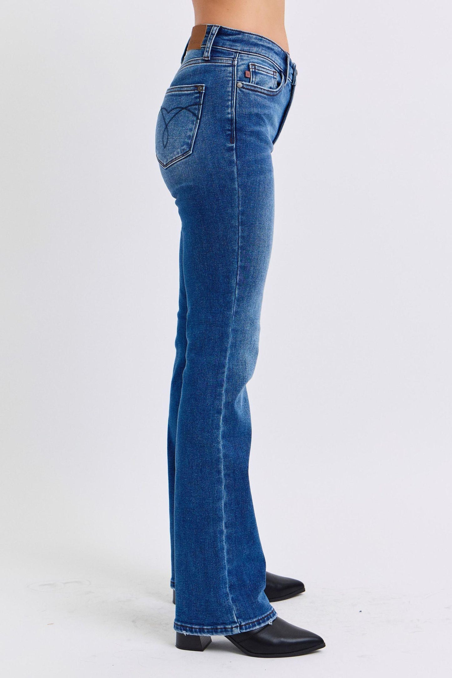 Full Size Run Mid-Rise Bootcut Jeans with Thermal Lining - Znvia