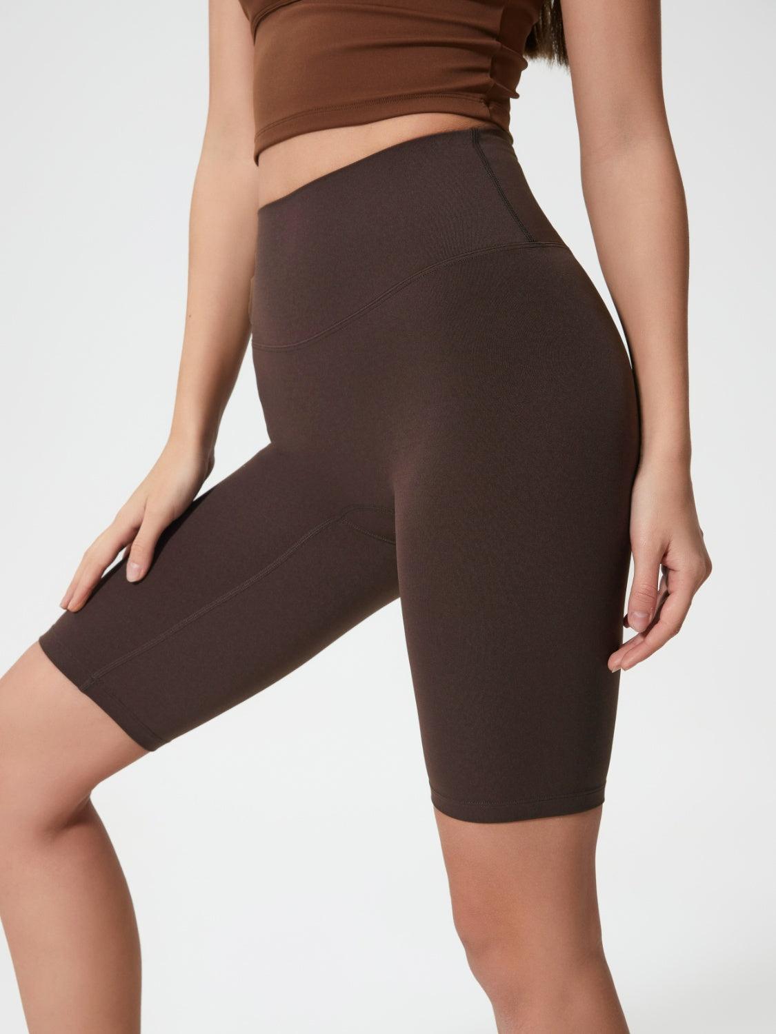 High Rise Wide Waistband Active Shorts - Znvia