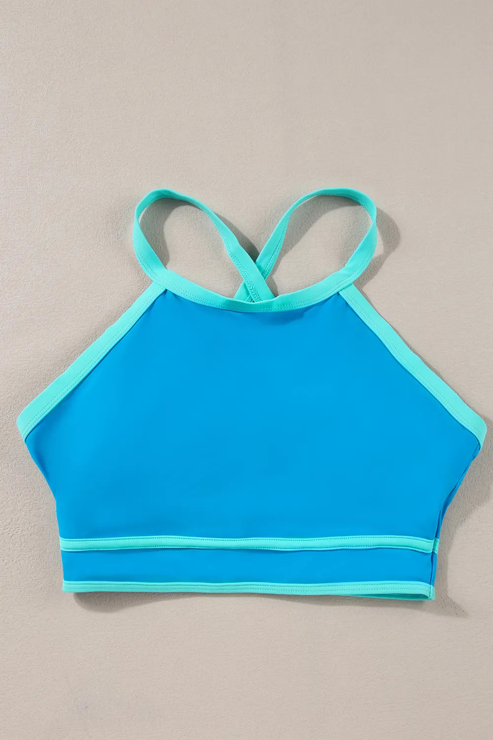Stylish Crisscross Round Neck Two-Piece Swim Set - Znvia
