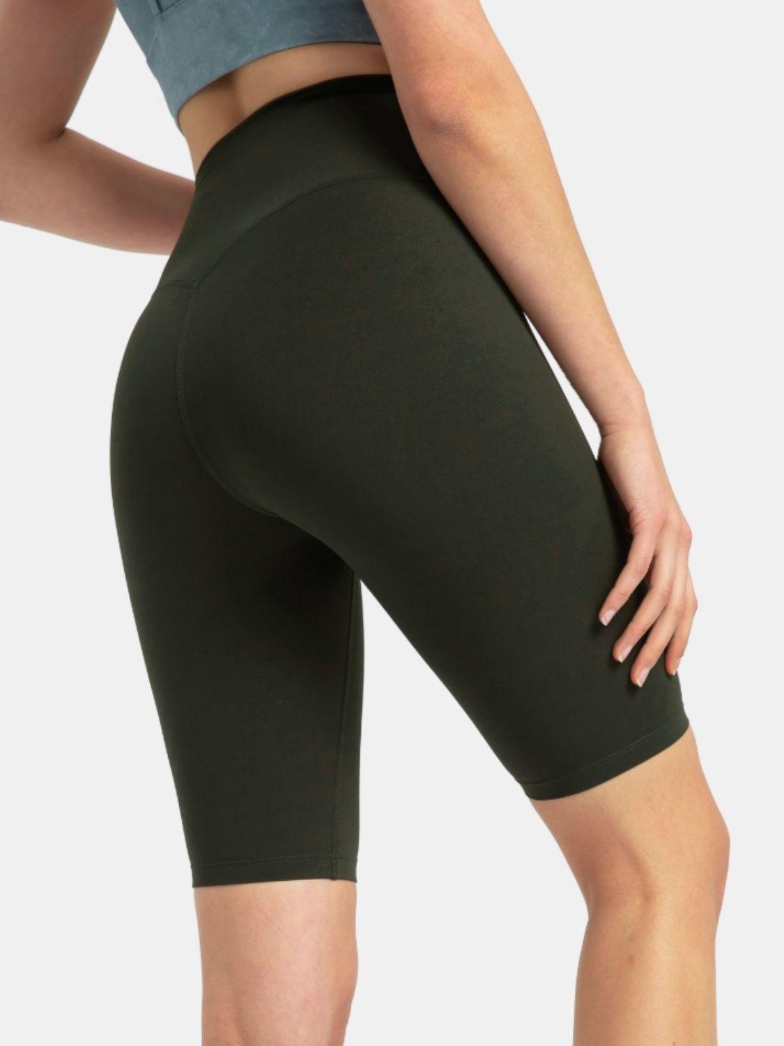 High Rise Wide Waistband Active Shorts - Znvia