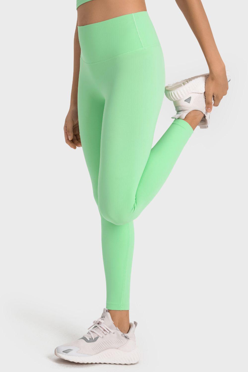High-Rise Wide Waistband Yoga Leggings – Sculpt, Stretch & Elevate Your Performance - Znvia