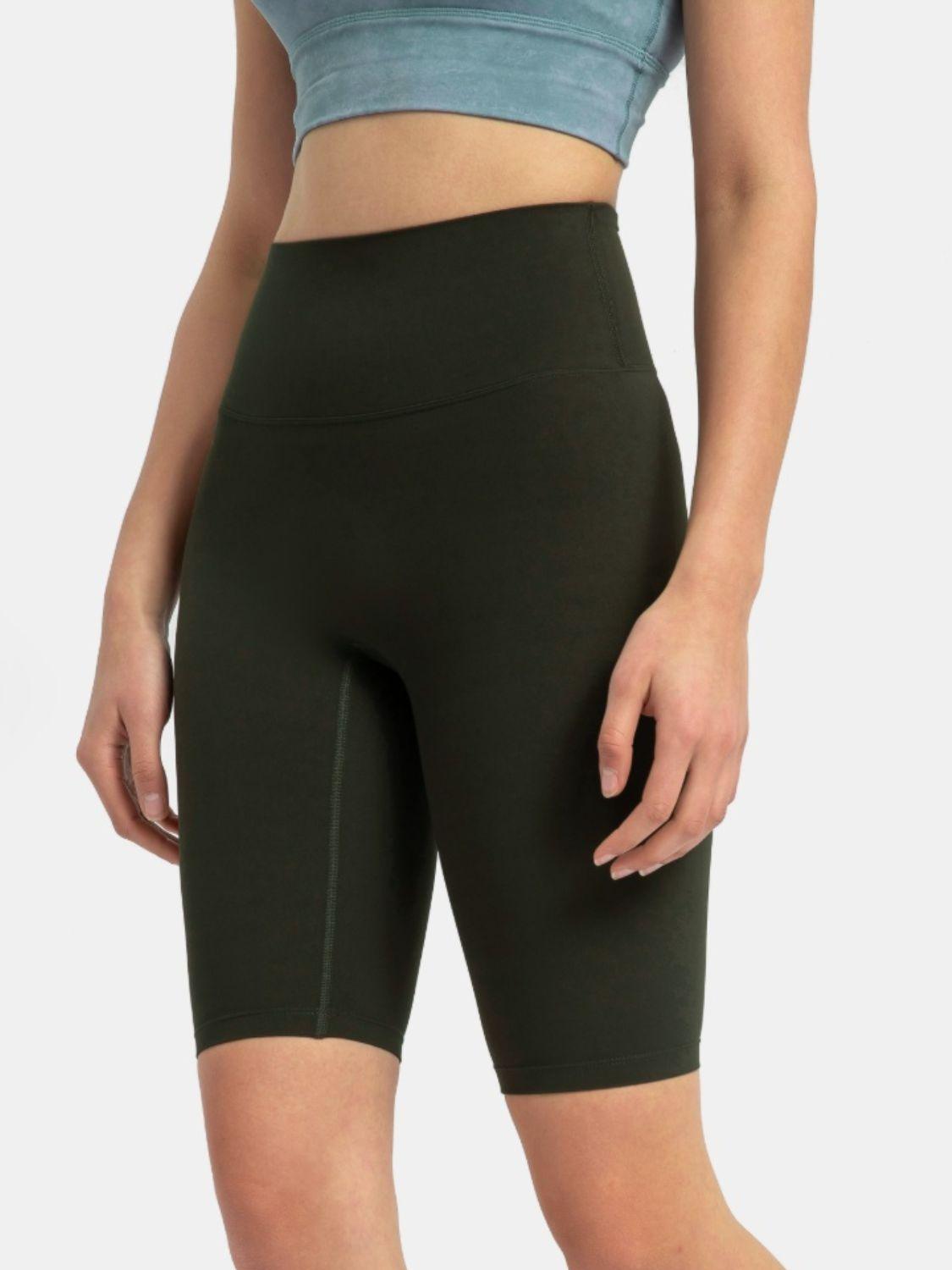 High Rise Wide Waistband Active Shorts - Znvia