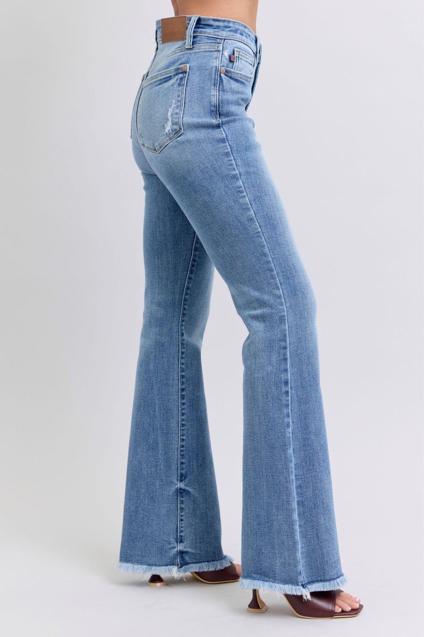 Full Size Raw Hem High Rise Bootcut Jeans – Trendy, Flattering, and Uniquely Chic - Znvia