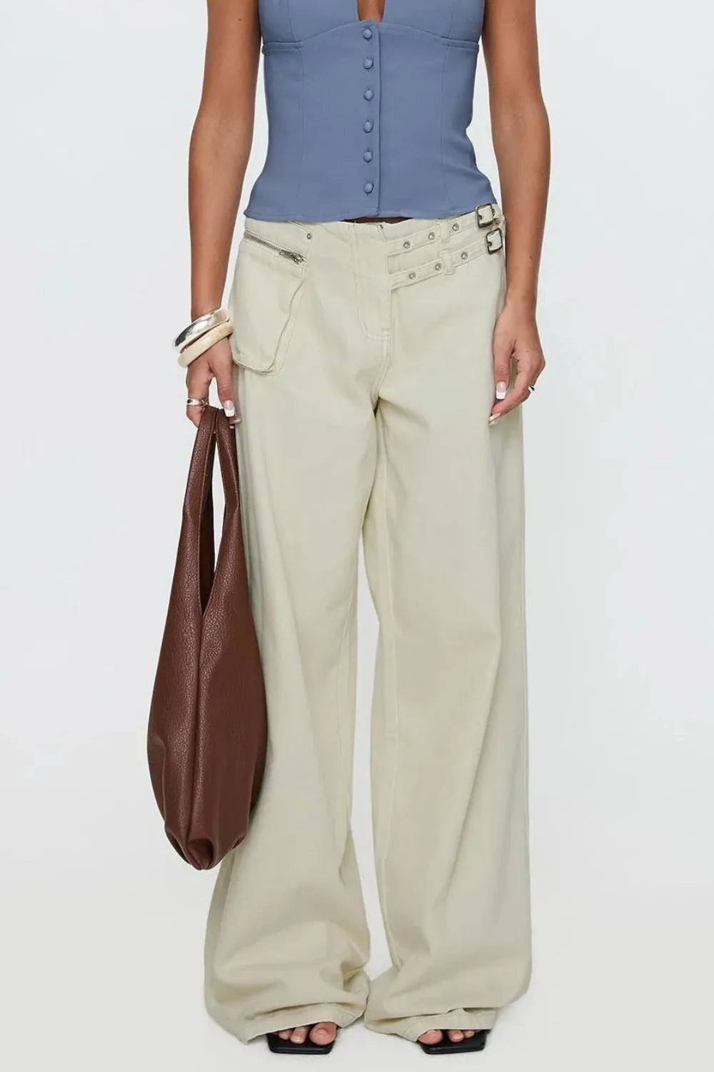 Wide Leg Jeans with Pockets - Znvia