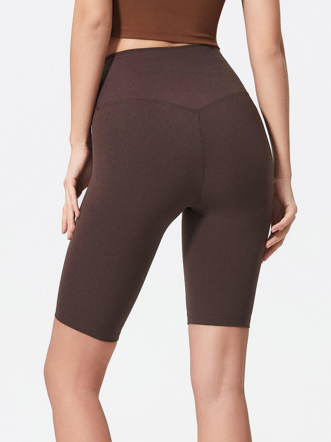 High Rise Wide Waistband Active Shorts - Znvia