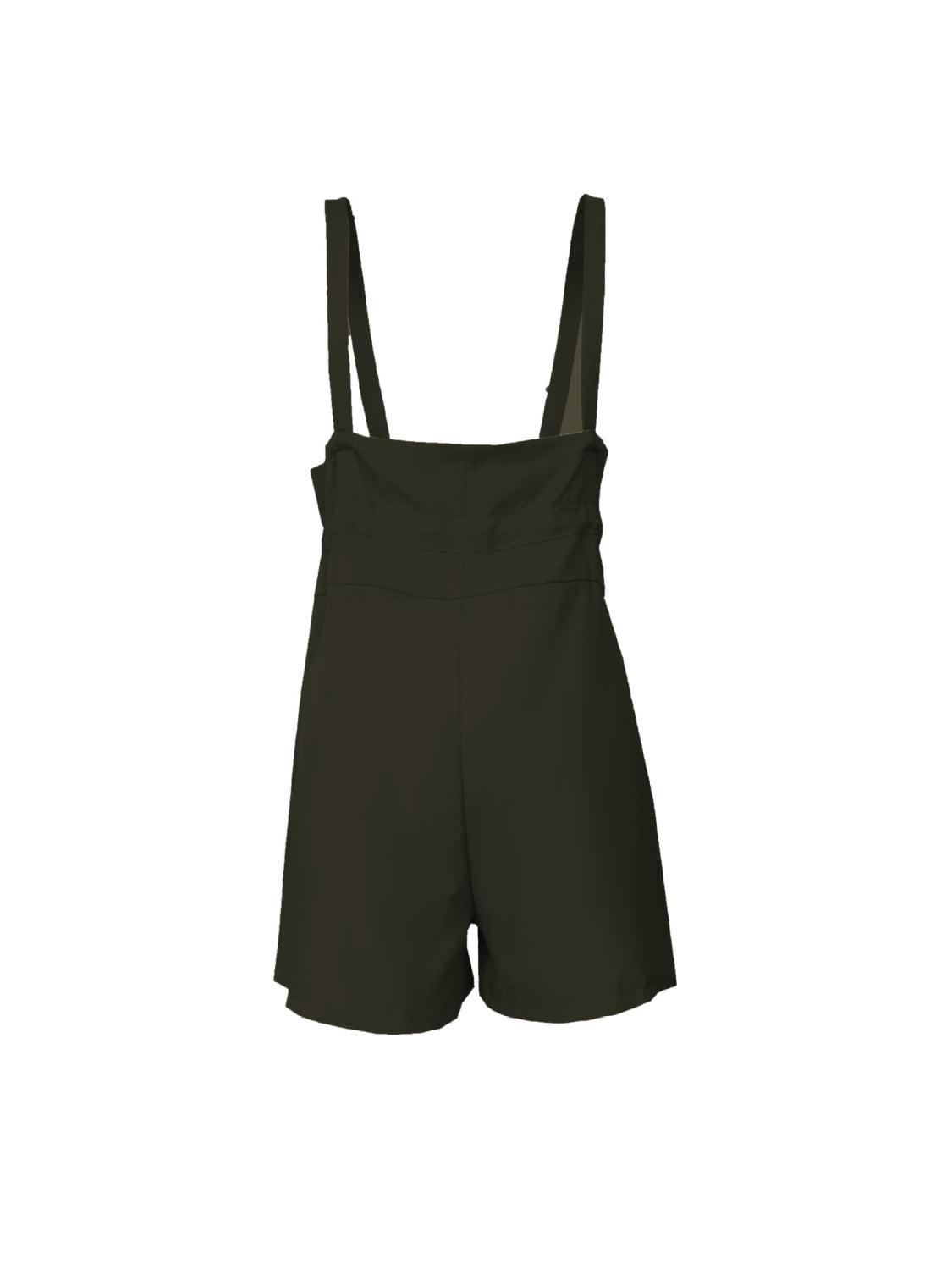Drawstring Wide Strap Overalls with Pockets – Effortless Comfort & Style - Znvia