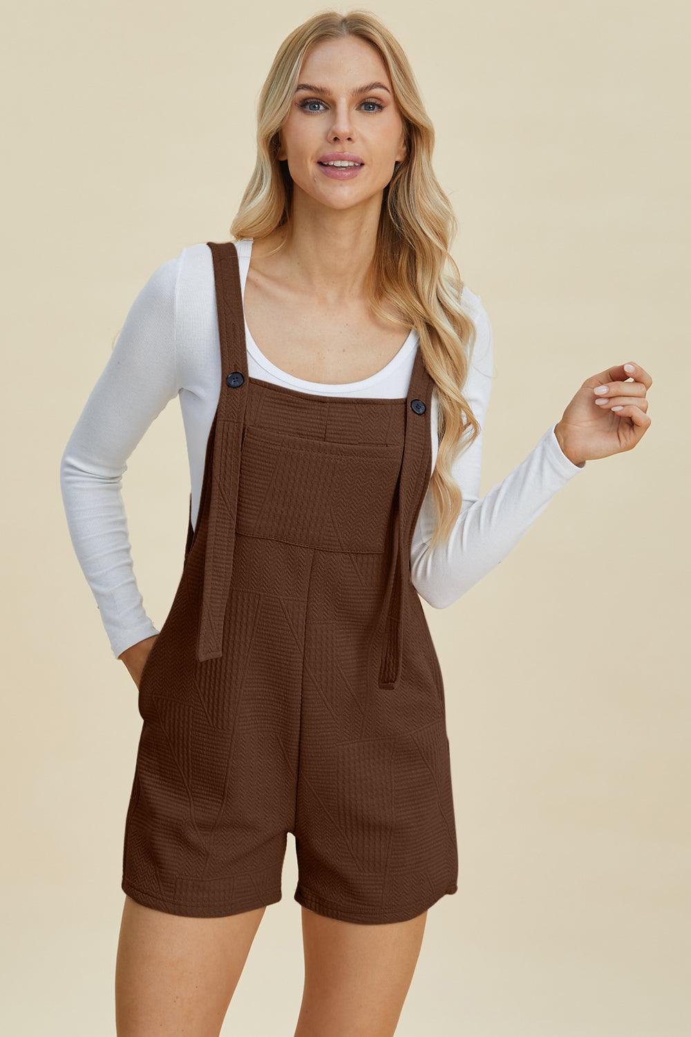 Full Size Texture Sleeveless Romper – Effortless Style & Comfort - Znvia