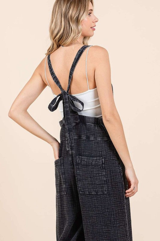 Textured Wide Leg Overalls – A Trendy & Effortless Statement Piece - Znvia