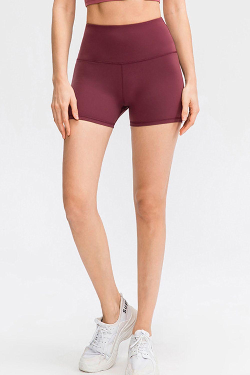 Wide Waistband Sports Shorts - Znvia