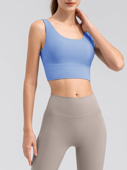 Scoop Neck Wide Strap Active Tank - Znvia