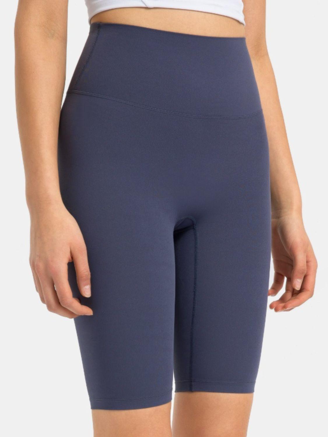 High Rise Wide Waistband Active Shorts - Znvia