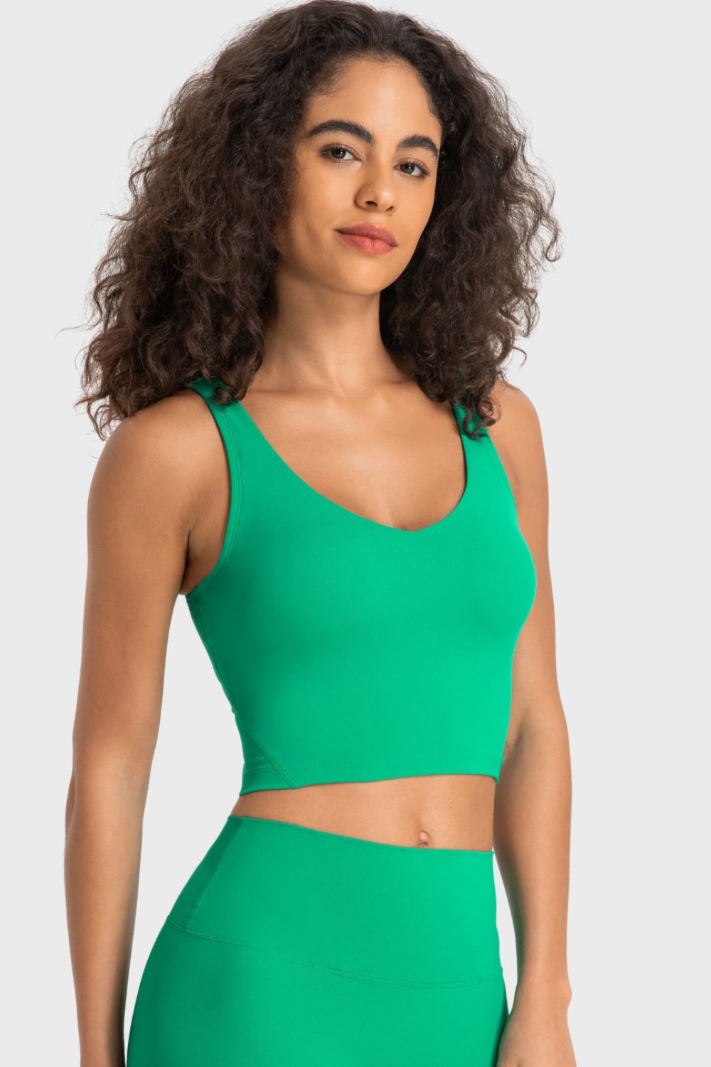 Deep V-Neck Crop Sports Bra – Sleek, Supportive & Stylish - Znvia