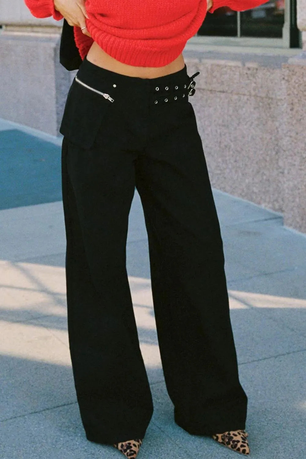 Wide Leg Jeans with Pockets - Znvia