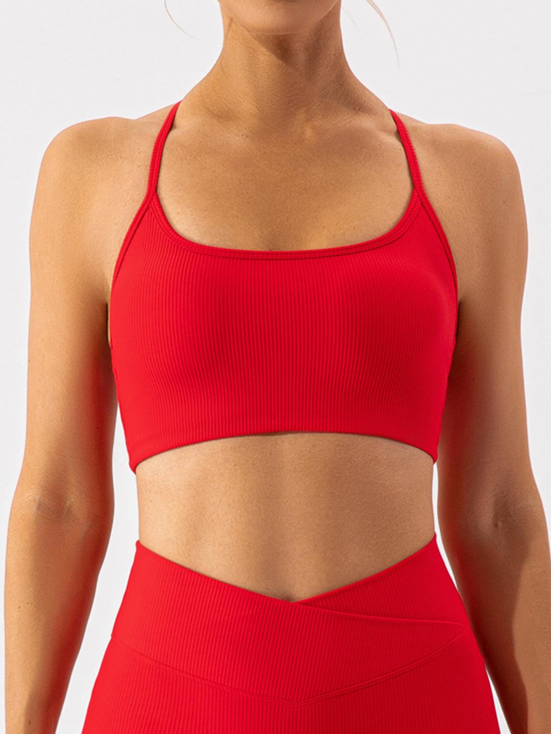 Spaghetti Strap Active Bra - Znvia