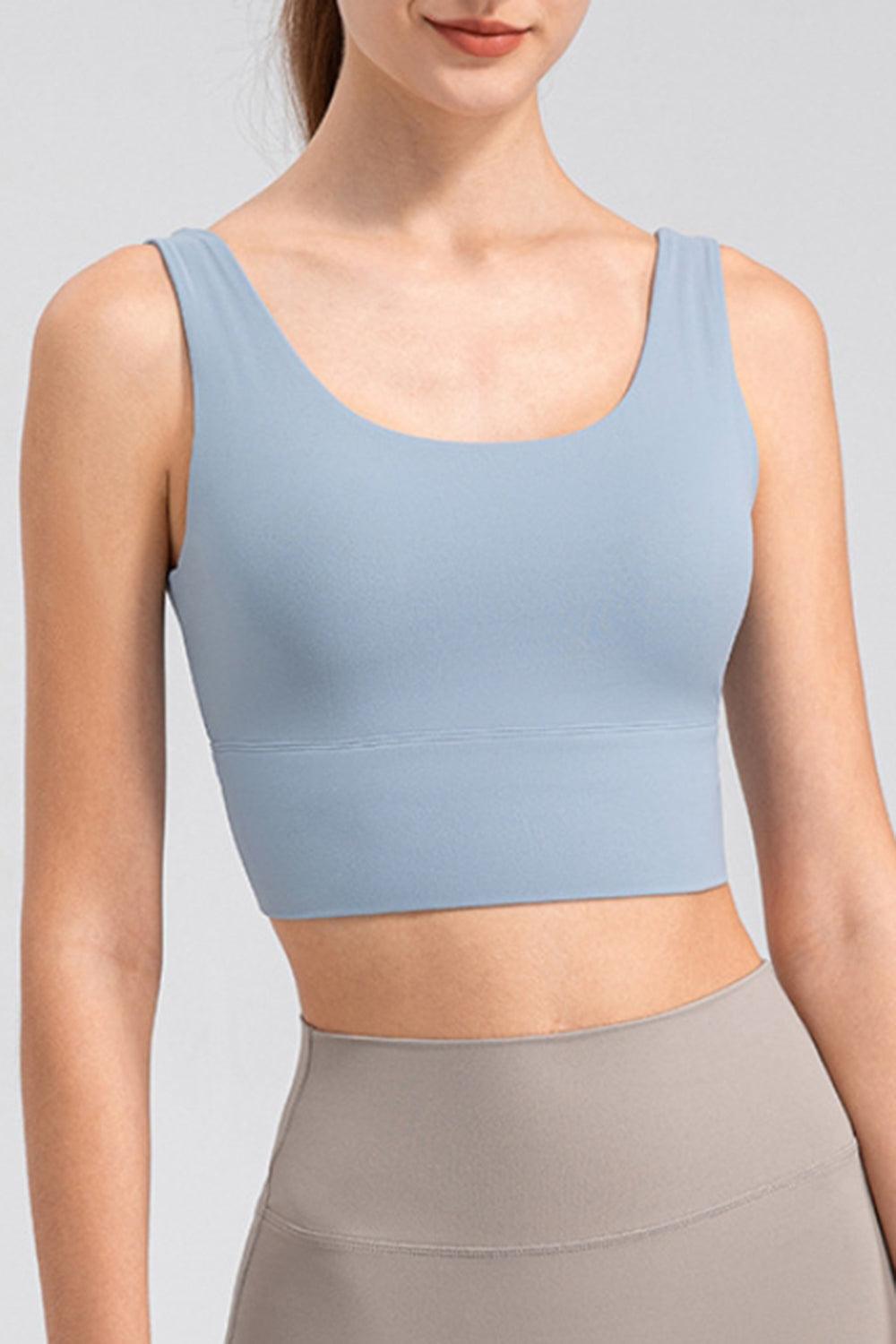 Scoop Neck Wide Strap Active Tank - Znvia